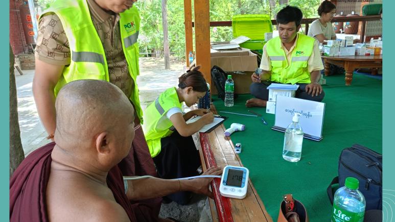 Mobile Clinic Support by Pyi Gyi Khin Organization in Earthquake-Affected Areas of Sagaing Region (Mobile Team Batch (4) for Sagaing)